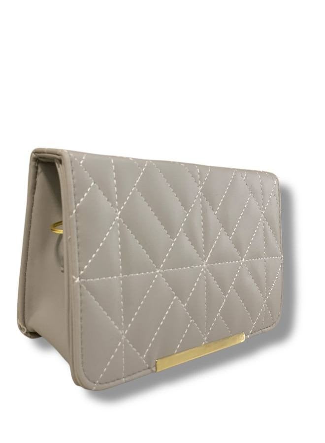 A light grey Crossbody Bag in Imported Leather – A Refined Design Combining Elegance and Functionality”  - Image 4