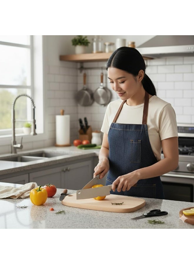 ARGT Knife Set, 6-Piece Khaki Professional Kitchen Knife Set for Chef, Super Sharp Knife Set with Universal Knife Block, Anti-Rust Stainless Steel Kitchen Knife Block Set, Ergonomical Design (Khaki) - Image 5