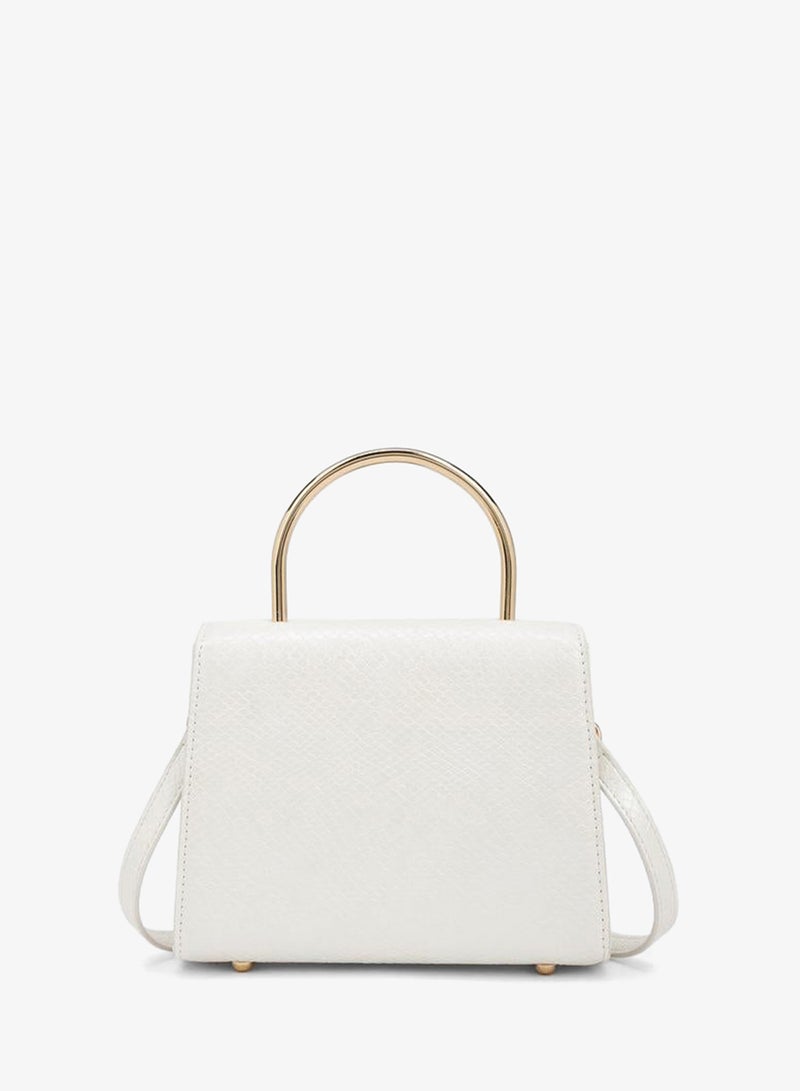Flora Bella By Shoexpress Metallic Handbag With Crystal Buckle - Image 5