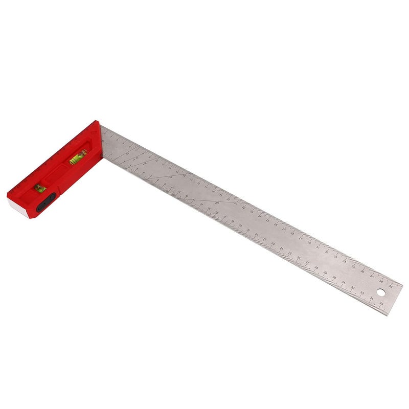 مربع نجارة محترف 40 سم مع فقاعة مستوى مسطرة قياس دقيقة للنجار - Image 2