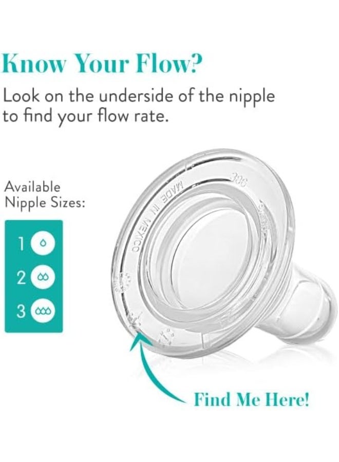 Evenflo Feeding Classic BPA-Free Silicone Fast Flow - 8 Months+, 6 Pack, Clear, 6 Count (Pack of 1) - Image 2