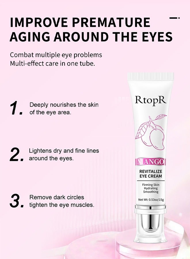 RtopR Mango Revitalize Eye Cream, Firming Skin, Reduce Fine Lines, Remove Dark Circles, Moisturizing Eye Care Essence Cream 15G - Image 3