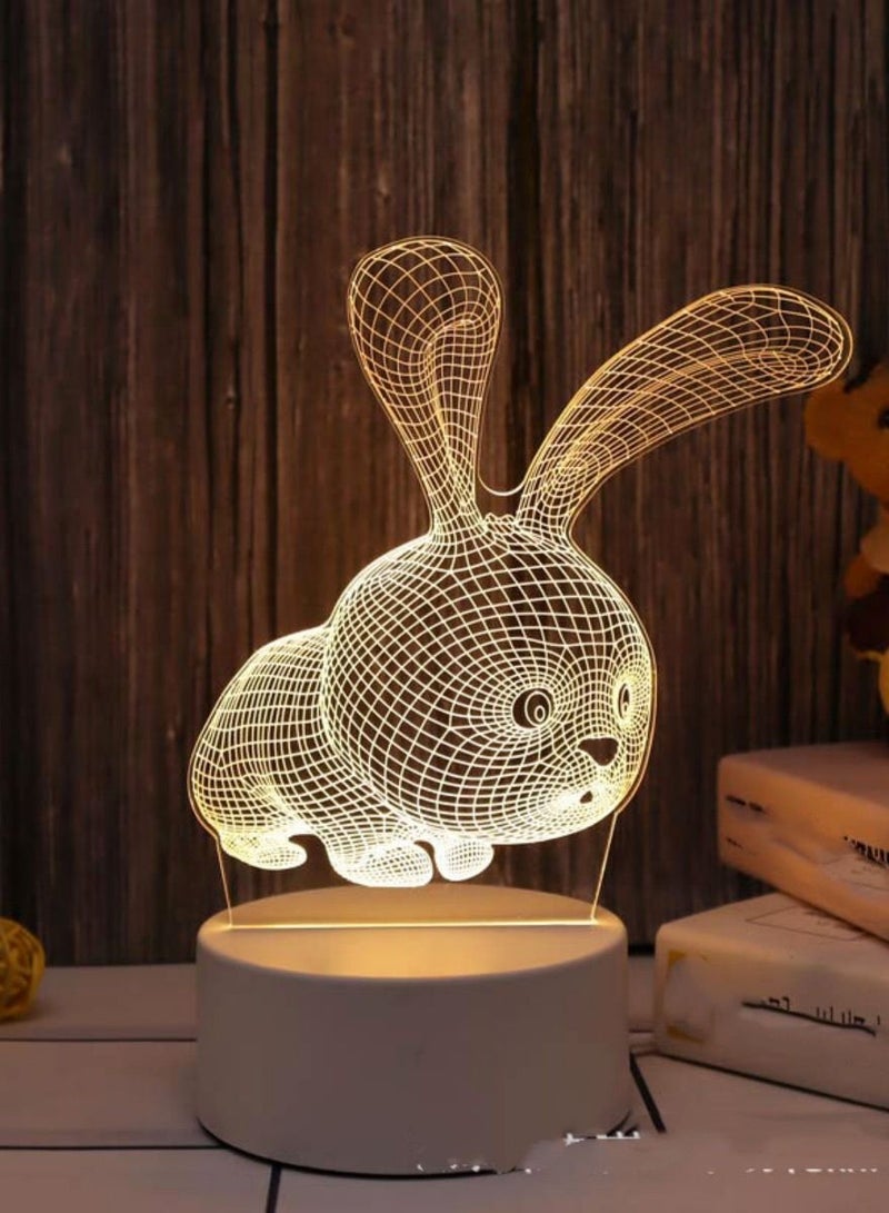 Loquat Creative 3D Nightlight Various Holiday Gifts USB Acrylic LED Ambience Sleeping Bedside Lamp 16 Kinds Of Color Touch Keys 