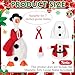 Abbylike 2 Sets Christmas Mini Desk Goose Outfits 7 Inch Cute Magnetic Silly Goose Statue Winter Holiday Decor Gifts for Christmas Holiday Home Office Table Desk Key Holder DecorSanta Claus Snowman - Image 4