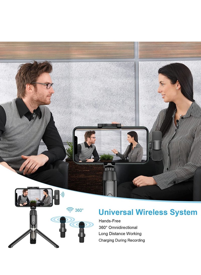 Wireless Microphone for iPhone iPad, Plug-Play Wireless Lavalier Mic with 2 Microphone for Phone Video Recording, Interview, Vlog, Auto Sync and Noise Reduction - Image 2