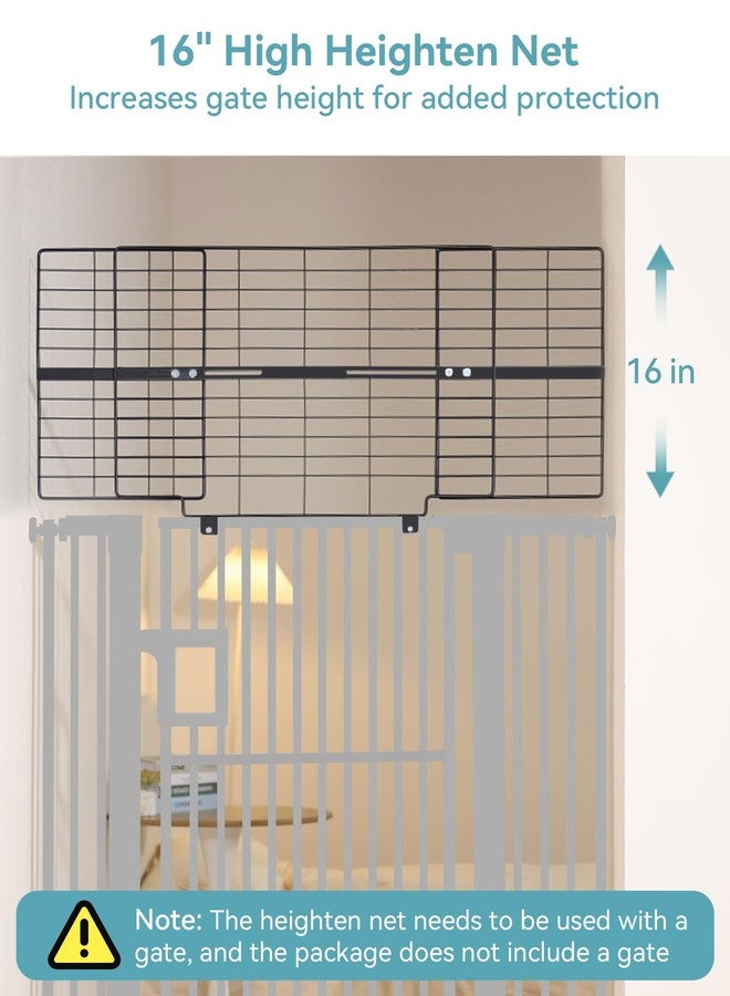 No Pawblems 16-Inch Height Extension for Pet Gates, Adjustable Top Extension Piece for 26-42 Inch Wide Gates, Prevents Cats from Jumping Over, Black - Image 2