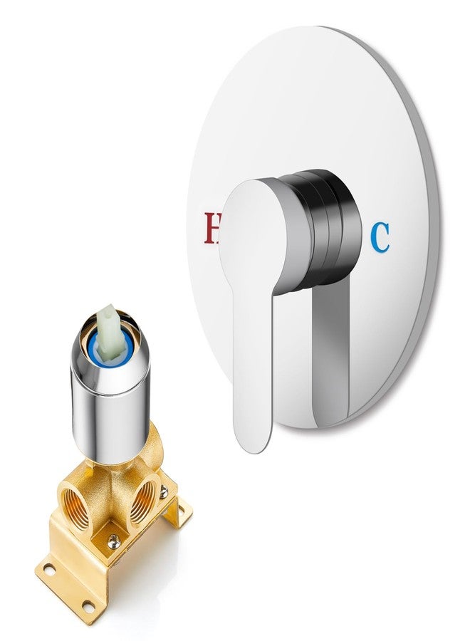 Heyalan Bathroom Shower Valve Mixer Single-Function Single Handle Trim Kit Wall Mount Brass Faucet Shower Rough-In Valve,Female Thread,Round,Polished Chrome - Image 1