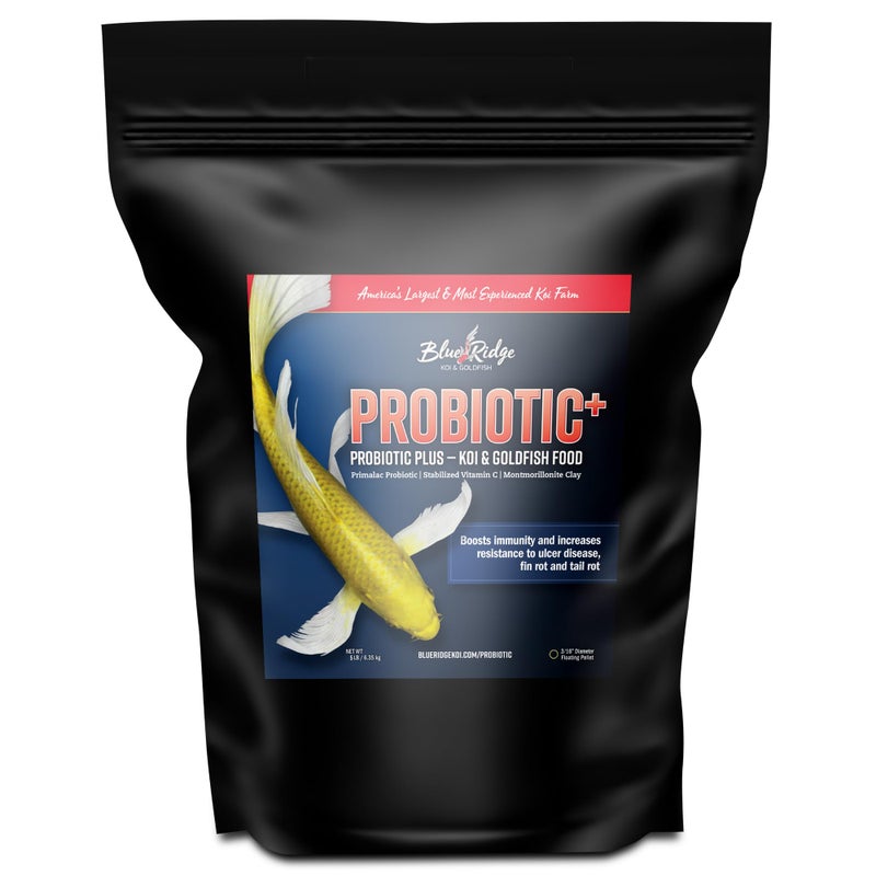 Blue Ridge Fish Food 5lb, Probiotic Plus 3/16" Floating Pellet, Koi Goldfish Food - Image 1