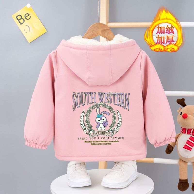 Style Children'S Baby'S Casual Top Hooded Fleece-Lined Thickened Casual Top - Image 1