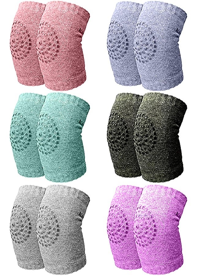 JOYUS Baby Knee Pads for Crawling: Anti-Slip Infant Knee Pads for Crawlers, Leg Warmers, Elastic Knee Sleeve, Toddler Knee Protectors for Baby Boy/Girl, Random Color, Pack of 6 Pairs - Image 1