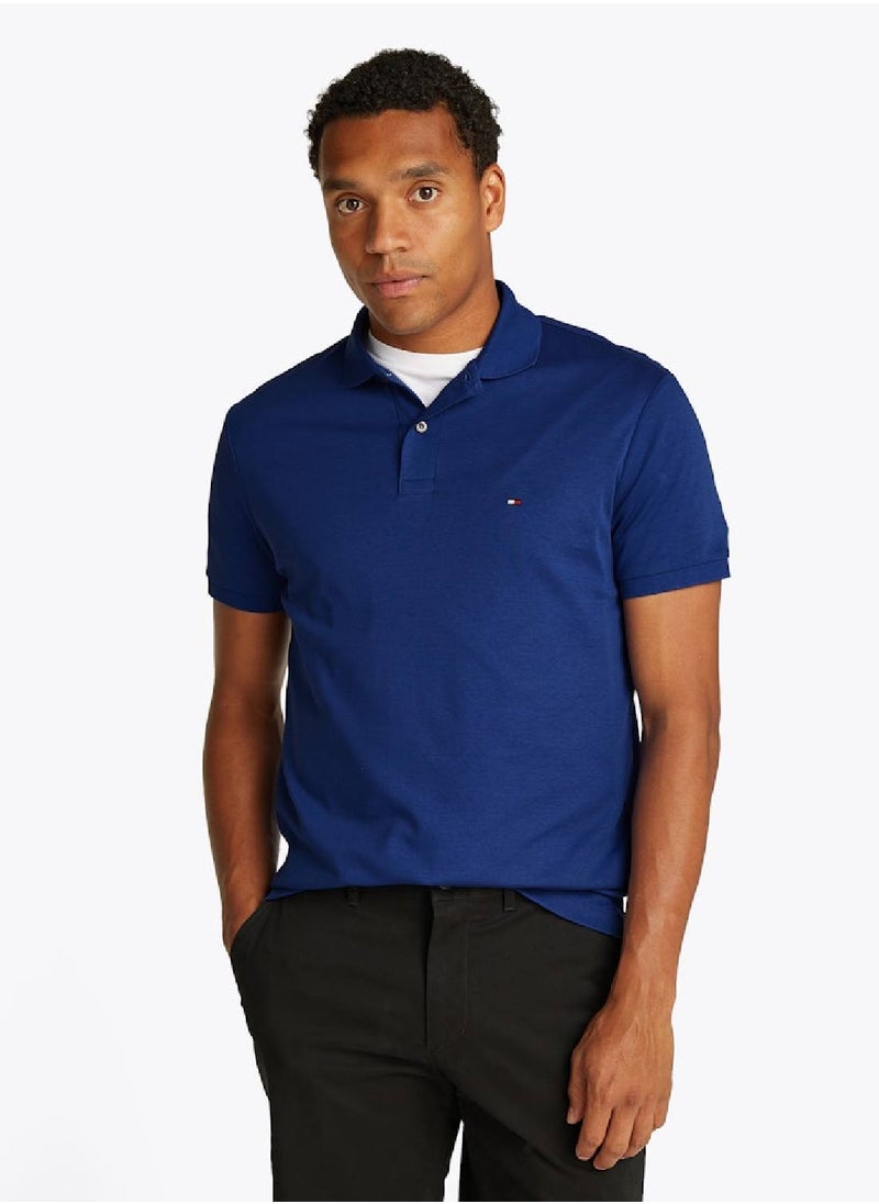 TOMMY HILFIGER - Men's Regular Fit Polo Shirt - Cotton, Blue - Image 1