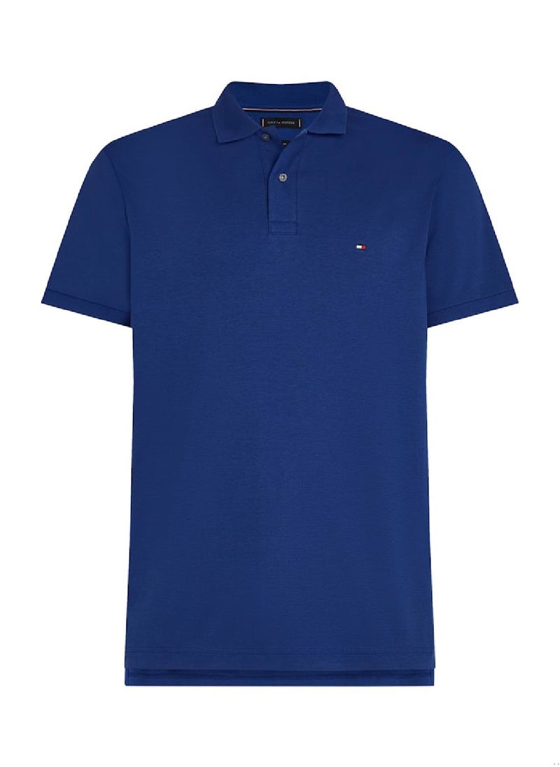 TOMMY HILFIGER - Men's Regular Fit Polo Shirt - Cotton, Blue - Image 1