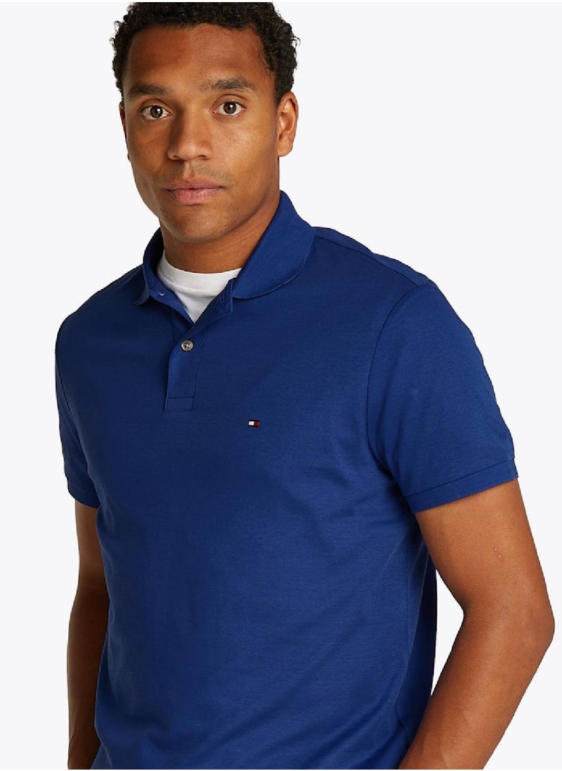 TOMMY HILFIGER - Men's Regular Fit Polo Shirt - Cotton, Blue - Image 1