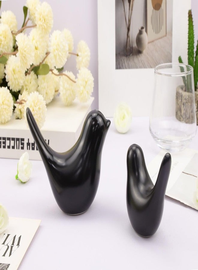 LAIDANLA Small Birds Statues Black Modern Style Home Decor Birds Small Animal Sculpture for Living Room Office Desktop Shelf Coffee Table Bedroom（2pcs） - Image 5