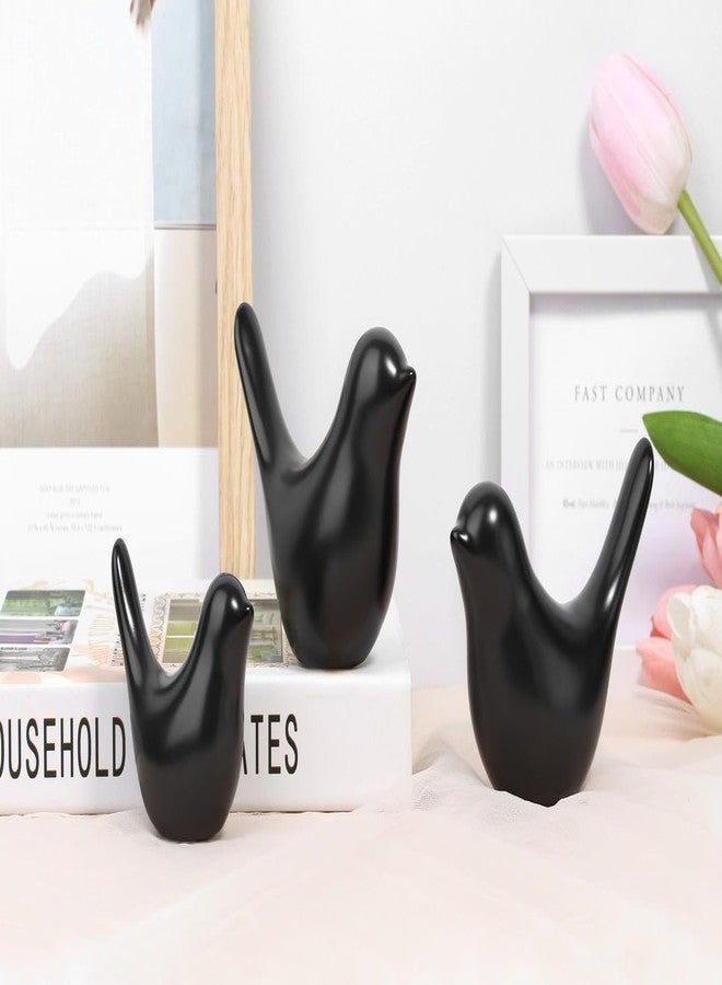 LAIDANLA Small Birds Statues Black Modern Style Home Decor Birds Small Animal Sculpture for Living Room Office Desktop Shelf Coffee Table Bedroom（2pcs） - Image 2