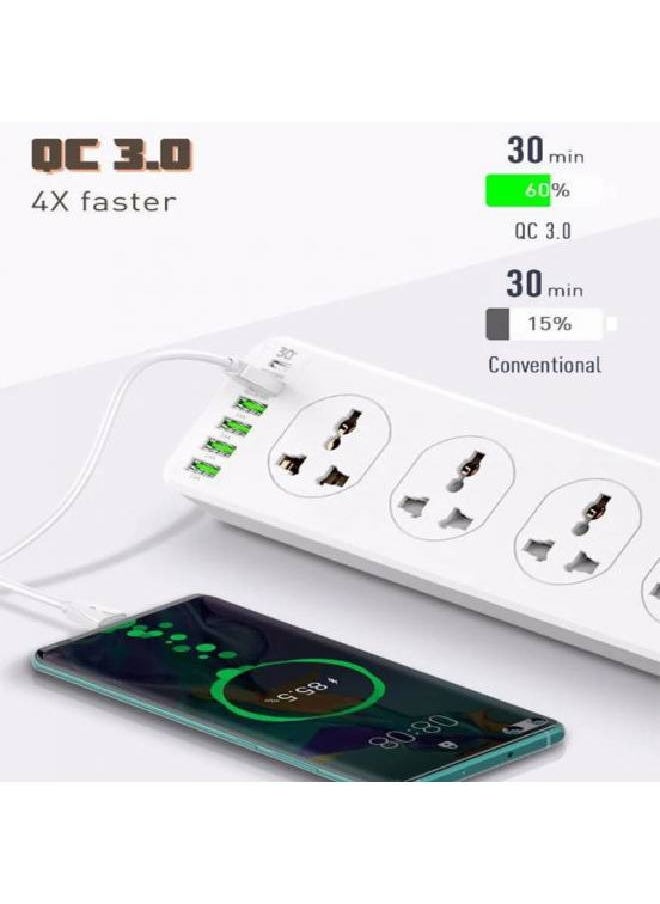 LDNIO Ldnio Power Strip 10 Power Socket 6 USB 3.4A 5V 2500W  - Image 4