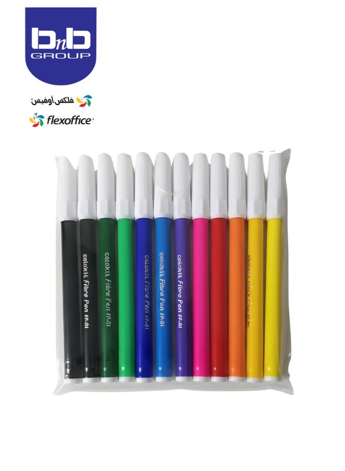 FLEXOFFICE 12 Shades Watercolour Sketch Pen Set | Unique Push Resistant Tip With Bright & Intense Colors | Non-Toxic & Safe For Kids | Colourful Sketching ,FP-CX01 - Image 1