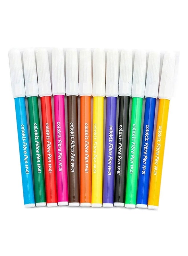 FLEXOFFICE 12 Shades Watercolour Sketch Pen Set | Unique Push Resistant Tip With Bright & Intense Colors | Non-Toxic & Safe For Kids | Colourful Sketching ,FP-CX01 - Image 2