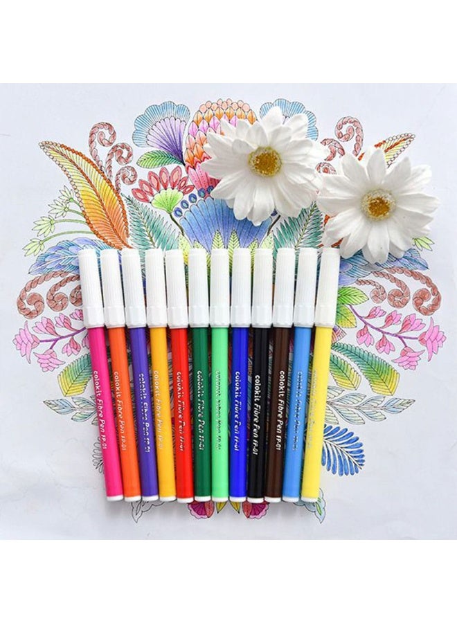 FLEXOFFICE 12 Shades Watercolour Sketch Pen Set | Unique Push Resistant Tip With Bright & Intense Colors | Non-Toxic & Safe For Kids | Colourful Sketching ,FP-CX01 - Image 3