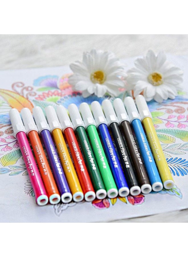 FLEXOFFICE 12 Shades Watercolour Sketch Pen Set | Unique Push Resistant Tip With Bright & Intense Colors | Non-Toxic & Safe For Kids | Colourful Sketching ,FP-CX01 - Image 4