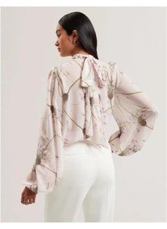 Ted Baker Printed Neck Tie Detail Top  - Image 2