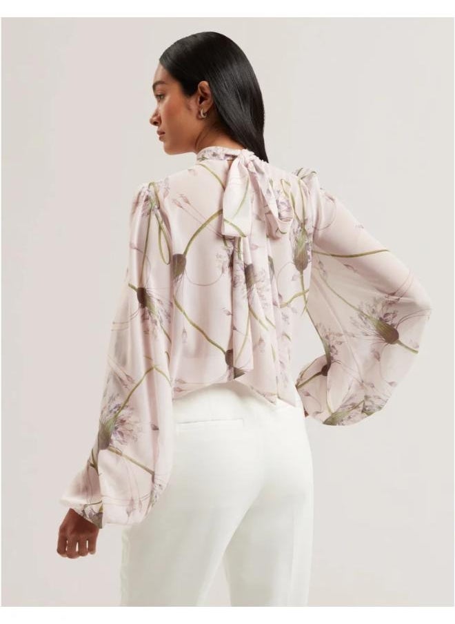 Ted Baker Printed Neck Tie Detail Top  - Image 2