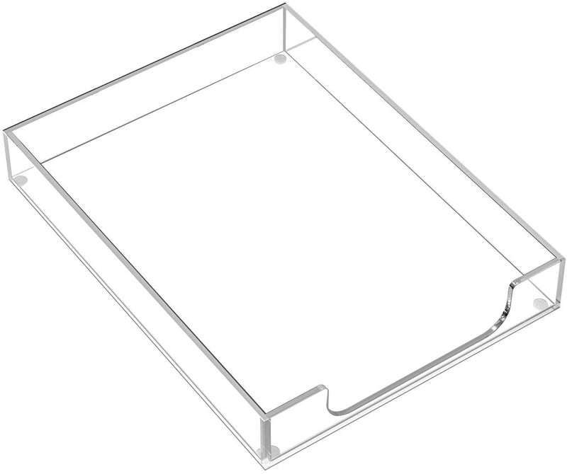 MaxGear Acrylic Letter Tray, Clear Desk Organizer for Papers, Documents, Magazines, Folders, Notebooks, and Stationery – Multi-Function File Tray and Desktop Organizer for Office, Home, and Workspace - Image 1