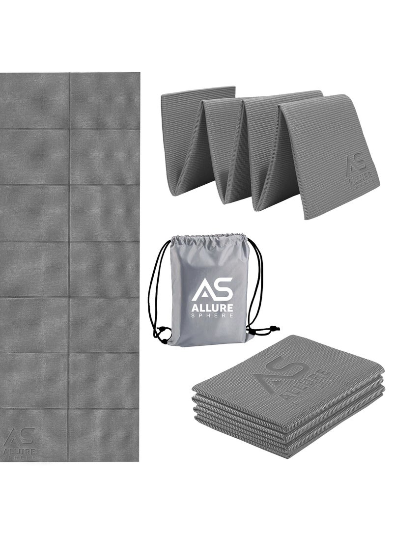 Allure Sphere Sphere Foldable Yoga Mat - Non Slip Double Sided, Lightweight, Eco-Friendly Exercise Mat - Portable With Carrying Bag Perfect For Gym, Home And Travel Workouts - Image 1