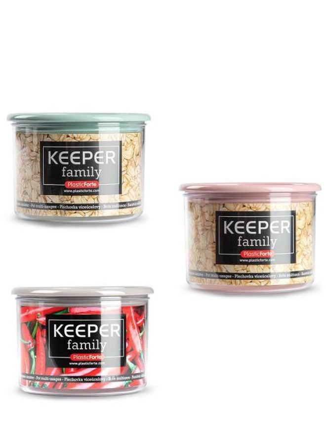 Plastic Forte علبة بلاستيكية متعددة الاستخدامات 500 مل - جرة تخزين 11x11x8 سم