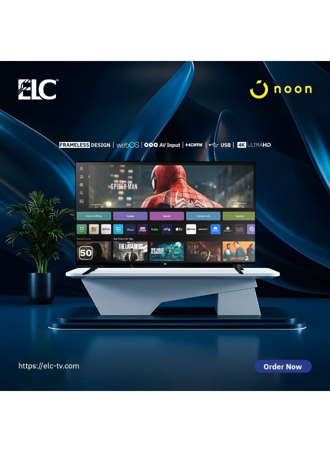 تلفزيون ELC 50Z1TS 50 الذكي بنظام أندرويد 4K بدون إطار