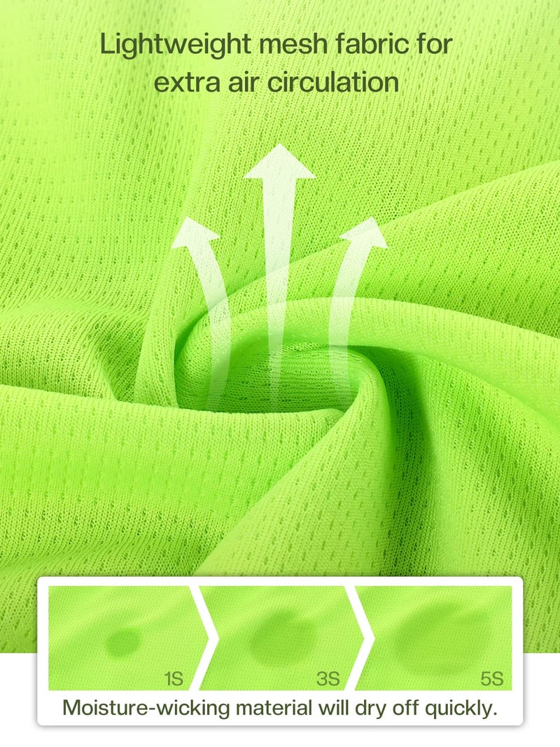 ARSUXEO Men's Half Zipper Cycling Jerseys Long Sleeves MTB Bike Shirts 6031 Green Size XX-Large - Image 5
