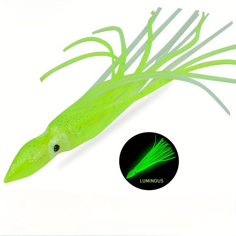 5 Luminous Octopus Squid Skirt 2.76inch Glow Hoochies Bait Saltwater Tuna Mackerel Trolling Jigging - Image 1