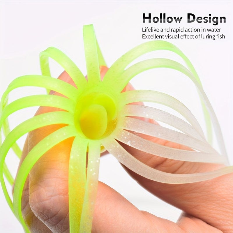 5 Luminous Octopus Squid Skirt 2.76inch Glow Hoochies Bait Saltwater Tuna Mackerel Trolling Jigging - Image 4