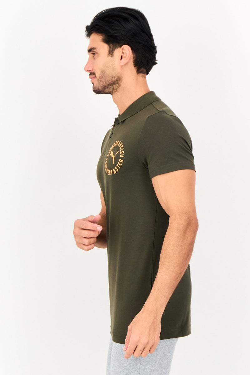 PUMA Men Sportswear Fit Short Sleeve Outdoor Polo Shirt, Army Green - Image 4