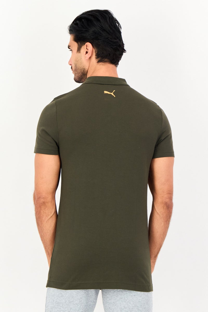 PUMA Men Sportswear Fit Short Sleeve Outdoor Polo Shirt, Army Green - Image 3