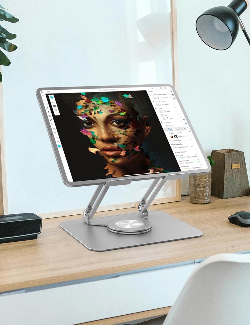 PHOCAR Laptop Stand 360° Rotating, Aluminum Laptop Stand for Desk, Adjustable & Foldable Laptop Holder Compatible with MacBook Air/Pro, DELL, Surface, HP, Acer, ASUS, Lenovo, Victus, up to 16'' - Image 2