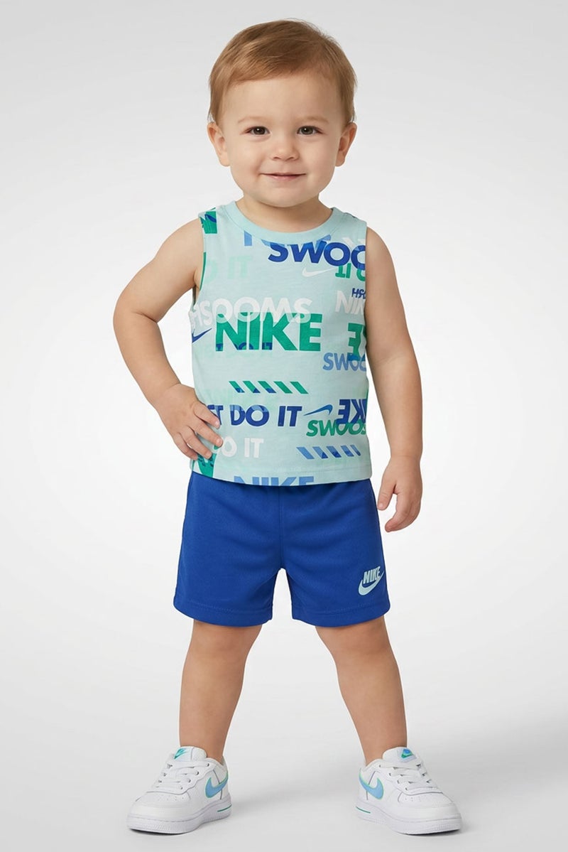 Nike Toddlers Boy 2 Pcs Sleeveless Graphic Print T-shirt And Shorts Set, Multicolor - Image 1