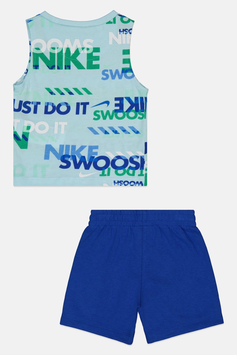 Nike Toddlers Boy 2 Pcs Sleeveless Graphic Print T-shirt And Shorts Set, Multicolor - Image 3
