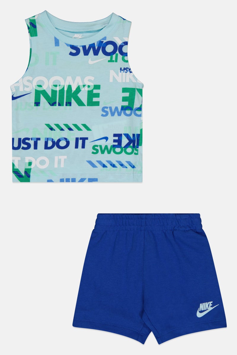 Nike Toddlers Boy 2 Pcs Sleeveless Graphic Print T-shirt And Shorts Set, Multicolor - Image 2