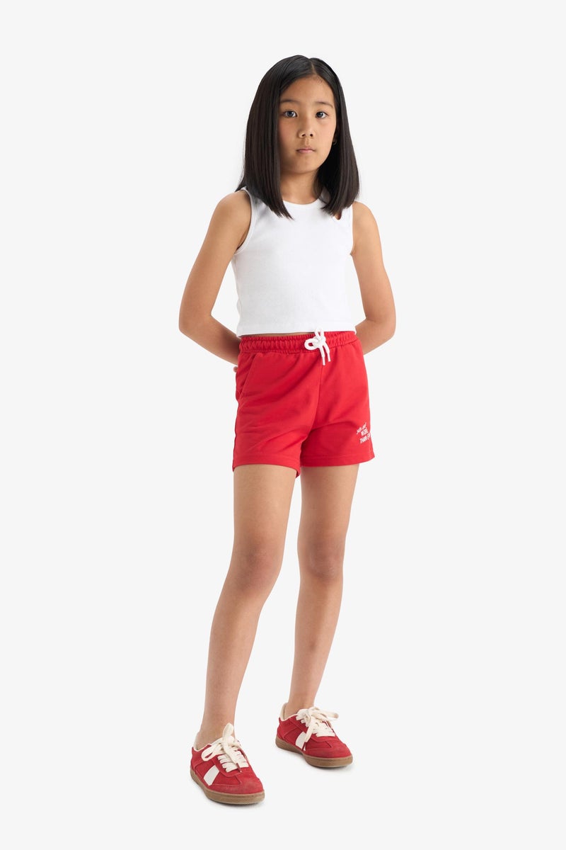DeFacto Red Girl Girl Elastic Waist Printed 2 Piece Shorts Casual - Image 2