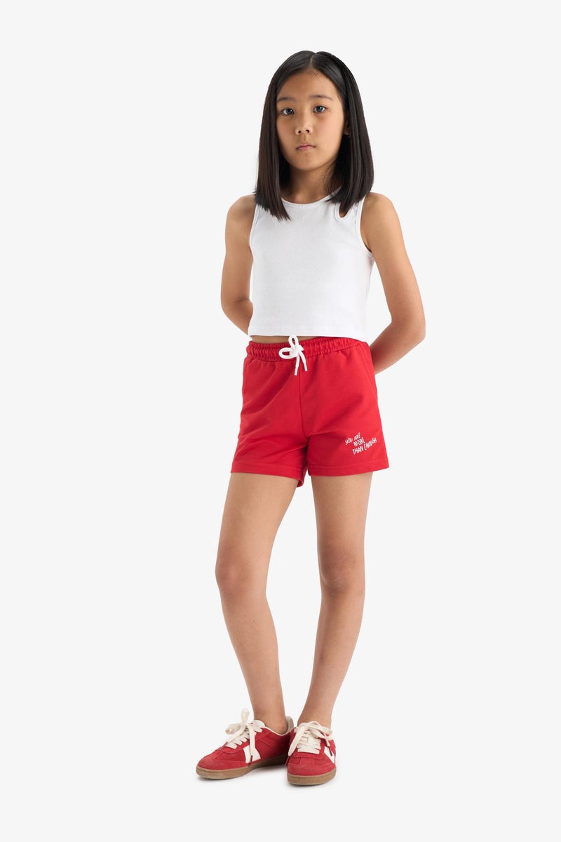 DeFacto Red Girl Girl Elastic Waist Printed 2 Piece Shorts Casual - Image 3