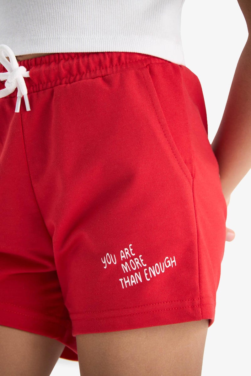 DeFacto Red Girl Girl Elastic Waist Printed 2 Piece Shorts Casual - Image 5