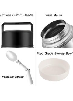 Excefore Food Thermos, Insulated Food Container, Vacuum Sealed Stainless Steel Food Container for Hot and Cold Meals Perfect for School, Office, and Travel, 1000ML, Give a Spoon (Silver)  - Image 3