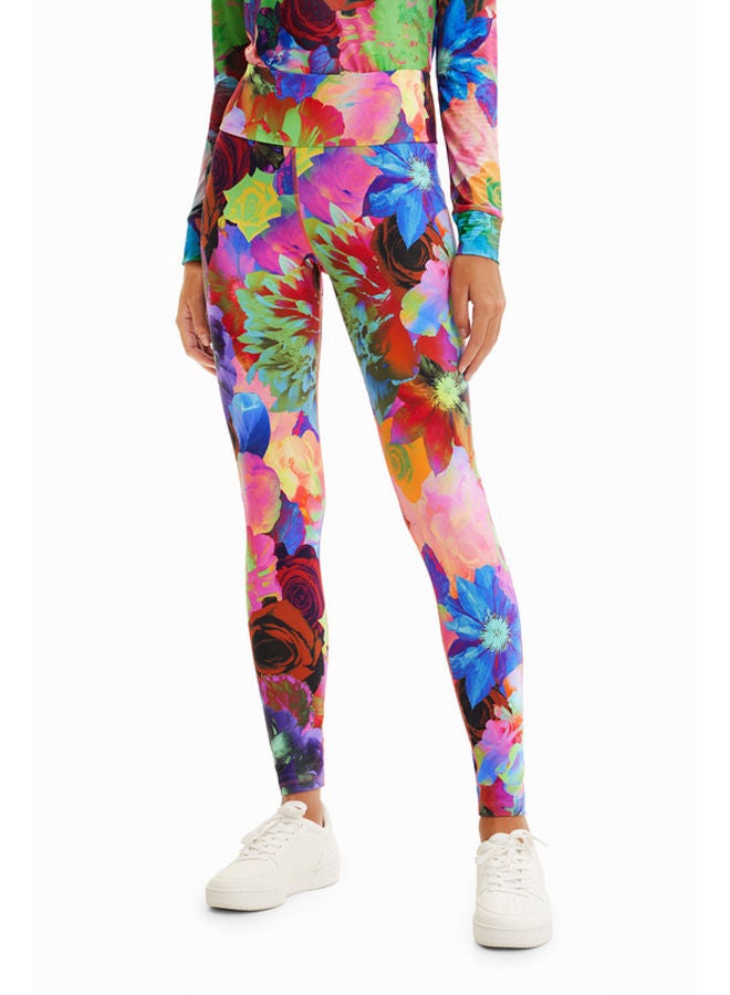 DESIGUAL بنطال مطاطي مزين بالزهور  - Image 1