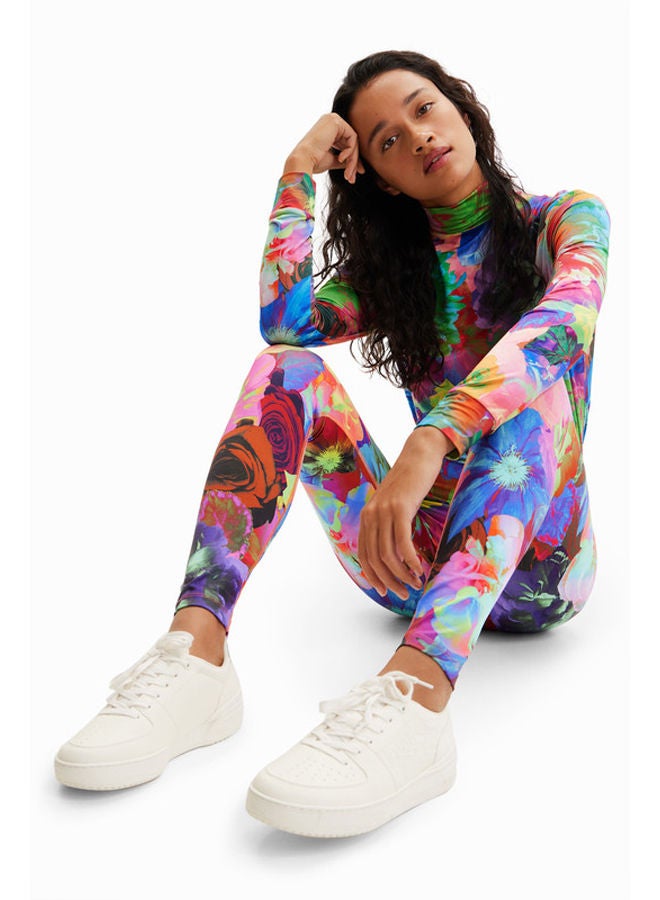 DESIGUAL بنطال مطاطي مزين بالزهور  - Image 3