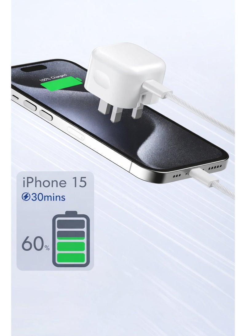 ARNOTEC 35W USB-C PD Fast Wall Charger UK Plug with 1m USB-C to C Cable – Compatible with iPhone 17 / 16 / 15 Series, iPad, Samsung, Android Devices - Image 4