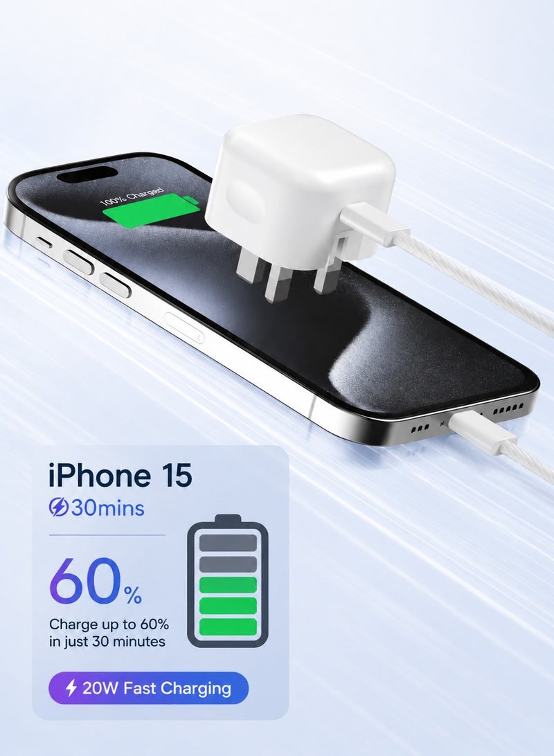 ARNOTEC 35W USB-C PD Fast Wall Charger UK Plug with 1m USB-C to C Cable – Compatible with iPhone 17 / 16 / 15 Series, iPad, Samsung, Android Devices - Image 4