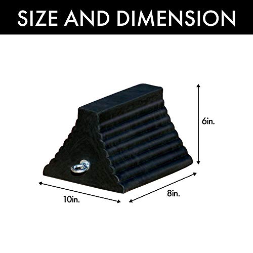 Checkers Industrial Safety Products Roadblock RC815 Rubber Wheel Chock with Void Bottom, Black, 10" Length x 8" Width x 6" Height - Image 2