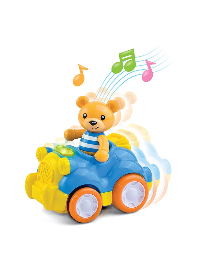 Happy Kids سيارة موسيقية للدروس الصغيرة - دب، لعبة دفع تفاعلية، شخصية دب قابلة للتشكيل، أذرع دوارة، 3.88 × 8.94 × 8.94 سم، 12 شهرًا وما فوق - أزرق - Image 4