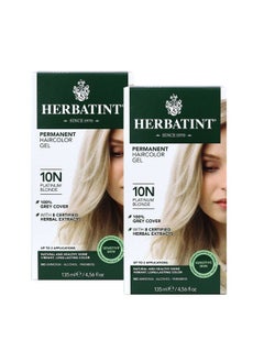 Herbatint جل تلوين الشعر الدائم 10N أشقر بلاتيني خالٍ من الكحول نباتي 100% تغطية رمادية 4.56 أونصة  - Image 2